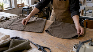 Straight and scalloped garment hems side by side
