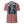 A dusty rose short-sleeve t-shirt shown from the back, featuring a large graphic print of a firefighter with the text 'SALTY BY TRADE WHEN IT FLOWS IT POURS' and 'BRASS & BUNKER CO' on a dark blue background.