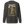 A dark charcoal gray crewneck sweatshirt shown from the back, featuring a large graphic print of a firefighter in yellow turnout gear with the text 'SALTY BY TRADE' and 'WHEN IT FLOWS IT POURS'. A small yellow striped accent is visible on the left sleeve.